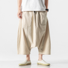 #A221A-K78# Trendy cotton and linen cropped pants