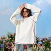 #NT-NU768#WAIKO Brand Embroidered Four-Leaf Clover Letter Sports Long-Sleeve T-Shirt