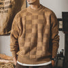 #KY-237# Checkerboard Sweater Men