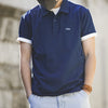 #MD-S1901210# Japanese retro blue-dyed POLO shirt collared short-sleeved shirt