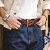 #MD-S2001093# Vintage American Vegetable Tanned Leather Quick Release Belt