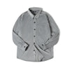 #MD-TW2207244# American Casual Workwear Coffee Color Drape Velvet Shirt