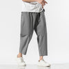 #QT6025-K014# Trendy cotton and linen eight-point pants