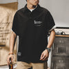 #MS-SJ-Q1--6031# American thin tooling lapel short-sleeved T-shirt